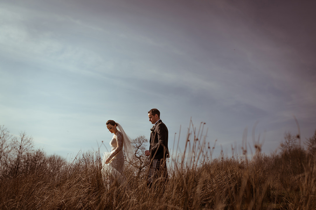 creative alternative moody romantic wedding photography scenery scotland glasgow 