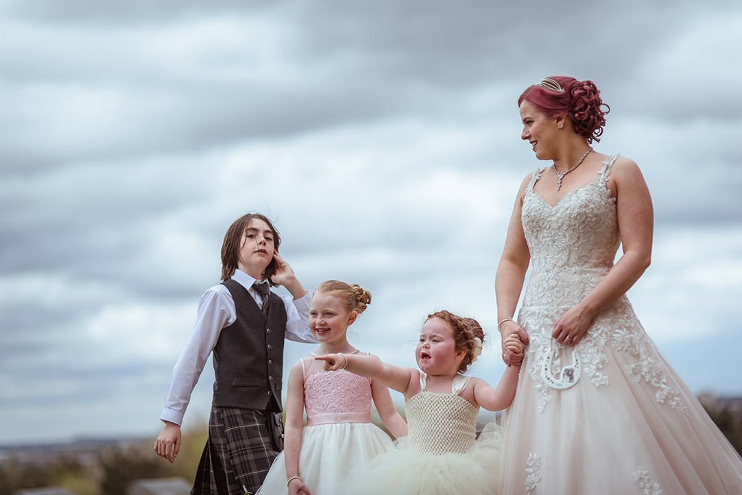 natural chatelherault wedding photography flowergirls