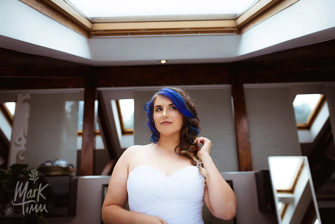 blue haired bride