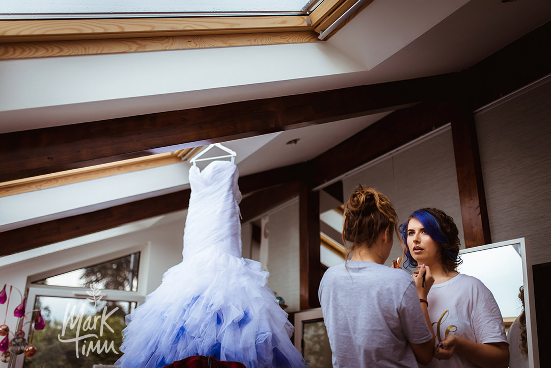 blue tint wedding dress