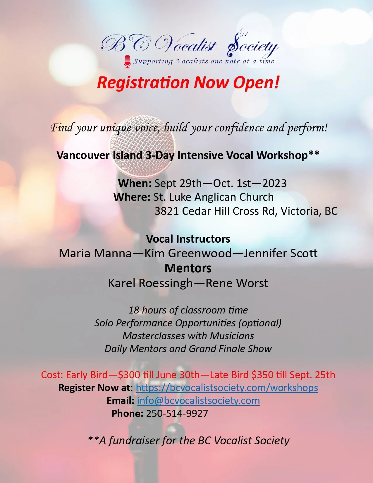 BC Vocalist Society Intensive Workshop
