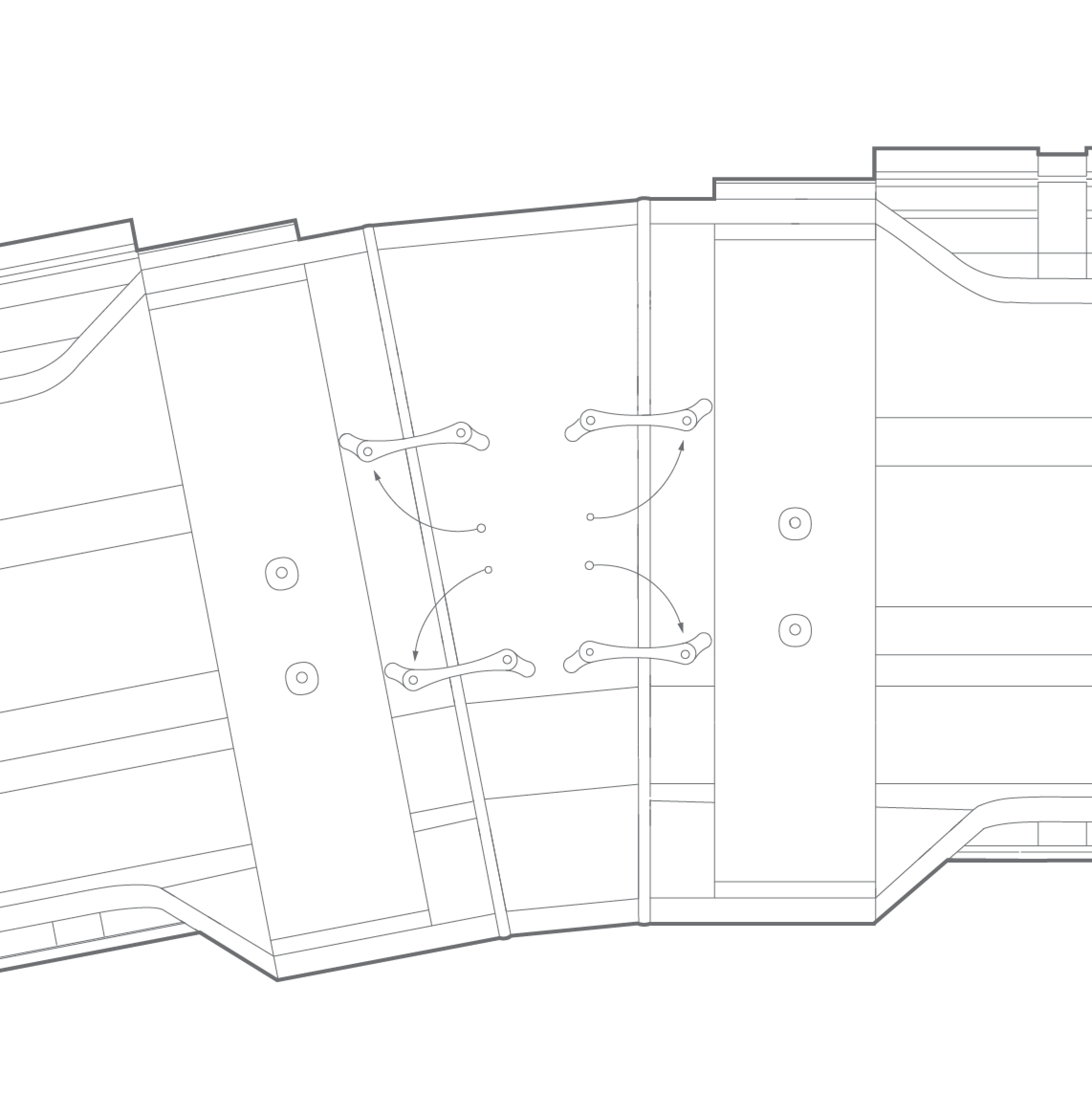 Ganging system, viewed from below.