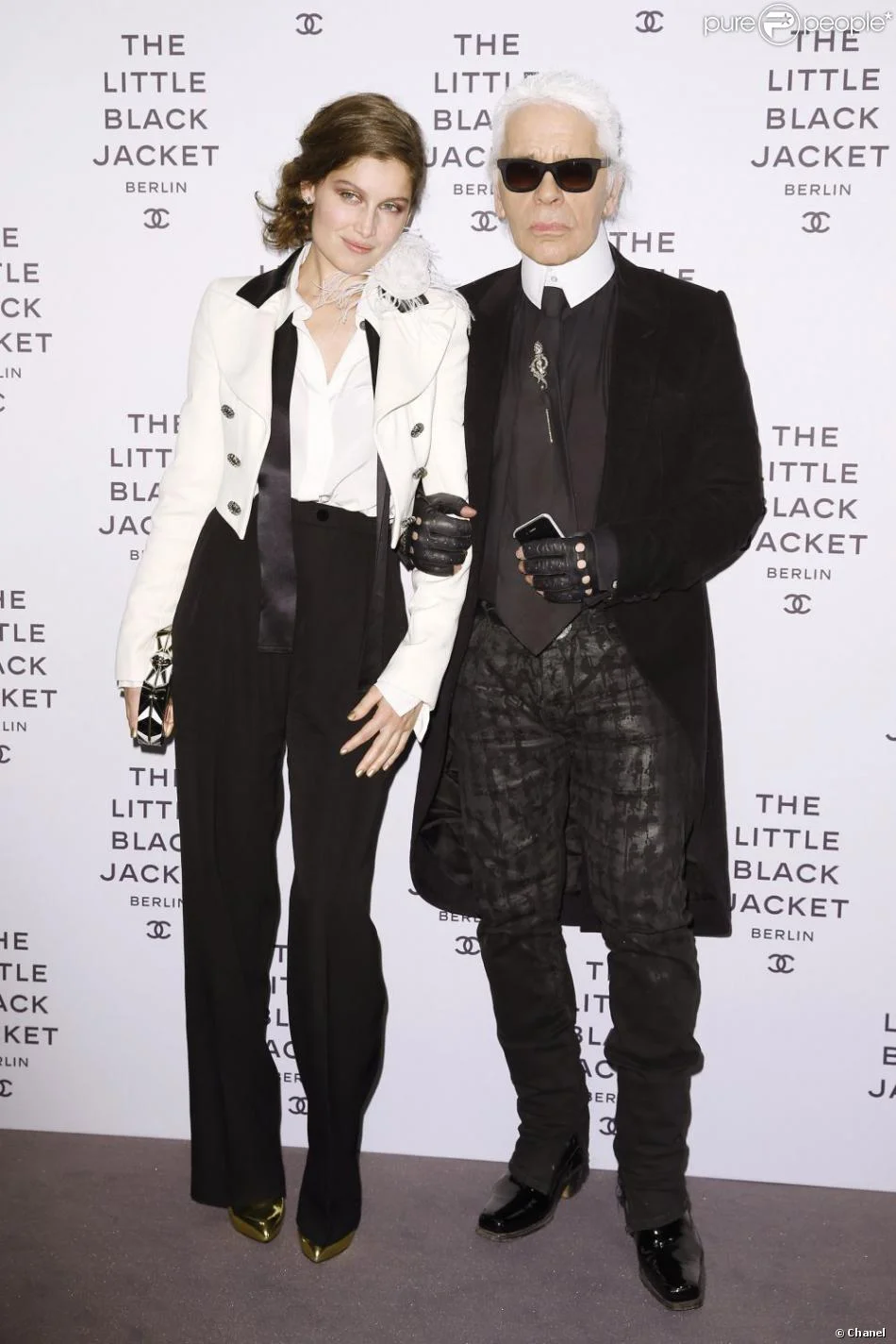 French model Laetitia Casta and Karl Lagerfeld
