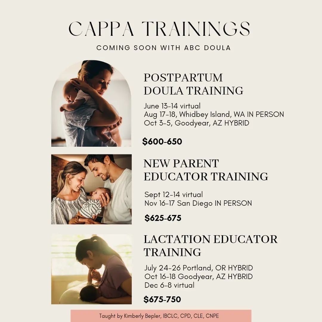 Updated training list! 

Next up is ( @cappanetworking ) training postpartum doulas June 13th &amp; 14th!

I have plenty of things planned for the summer and fall and I'm working hard on getting some fully automated classes together for the request c