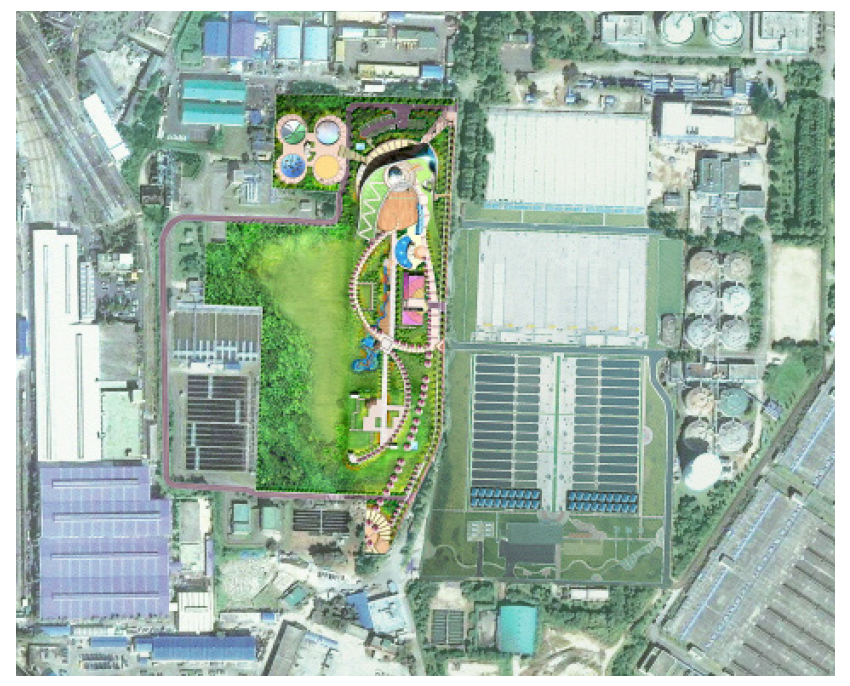 Aerial view of the Jungrang BBF retrofit