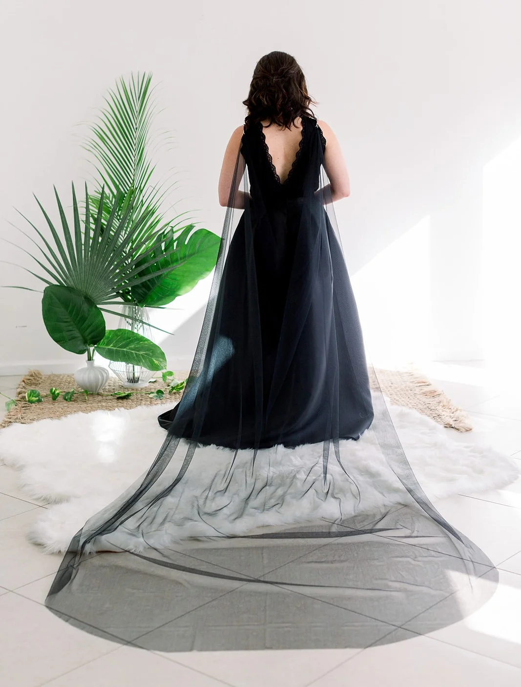 black wedding cape