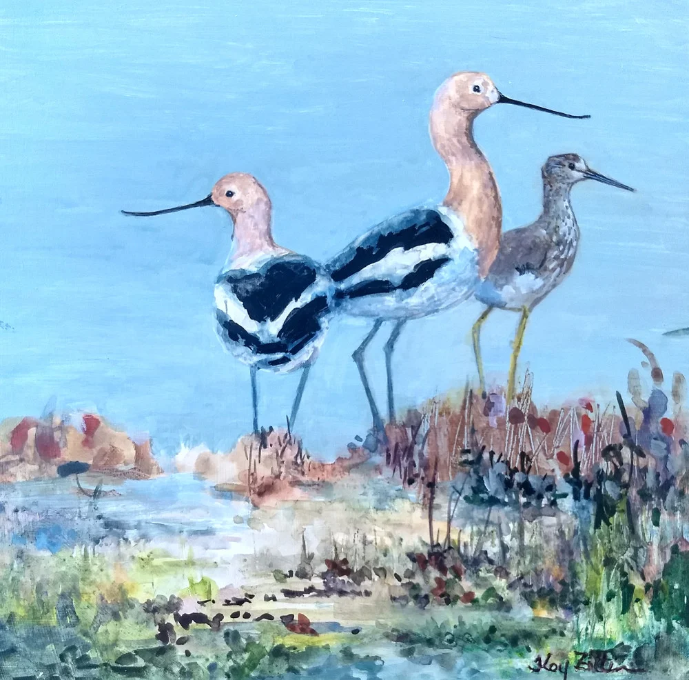 Avocets & Yellowlegs 8 x 8.jpg