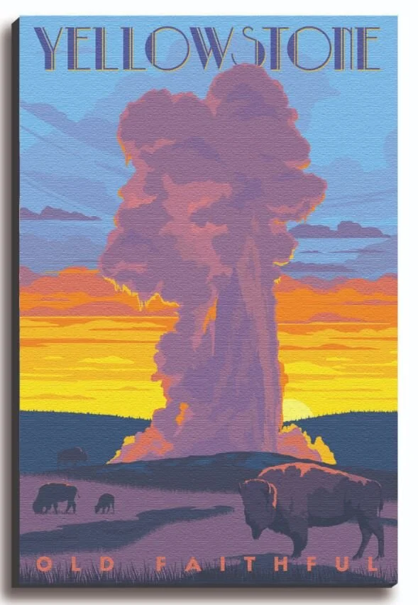 Yellowstone Old Faithful canvas.JPG