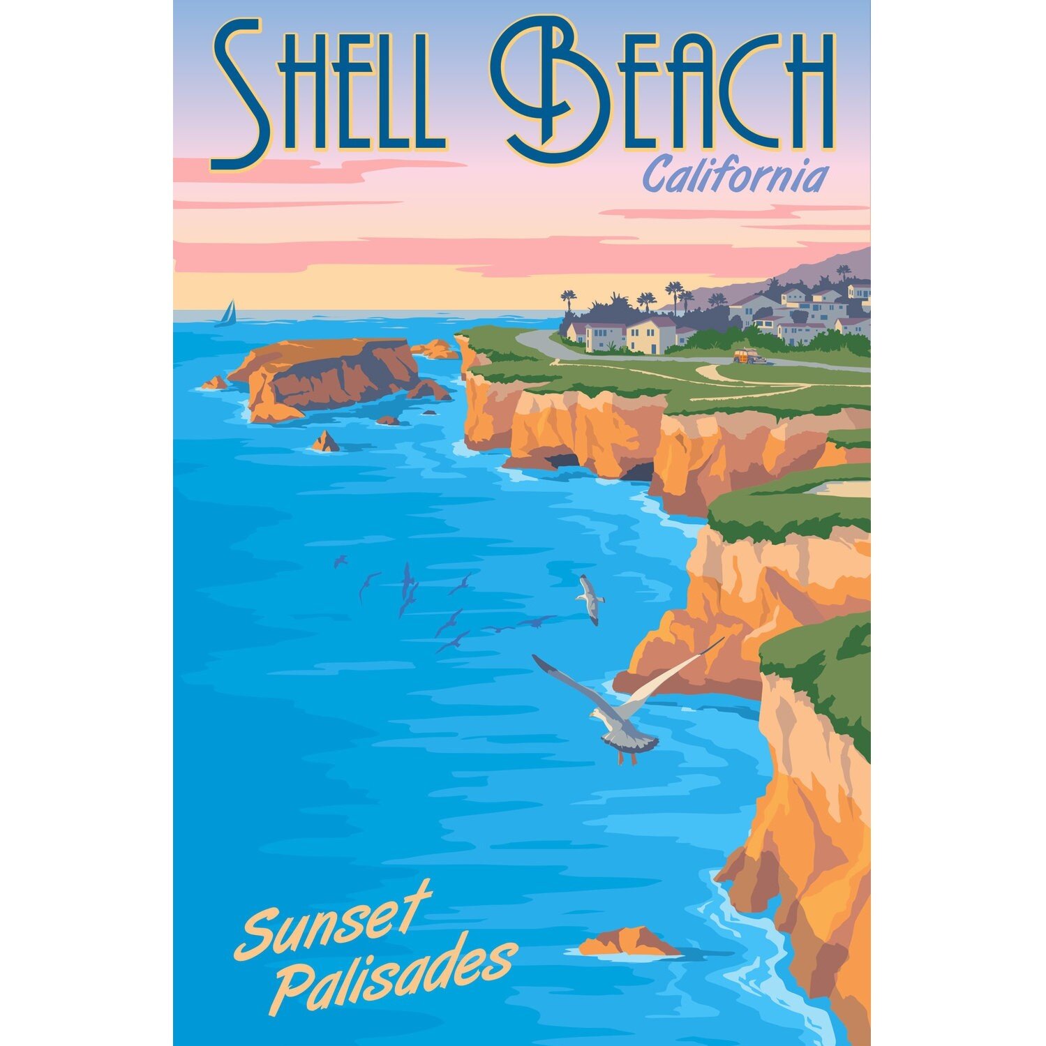 Shell Beach Sunset Palisades — Studio Seven Arts