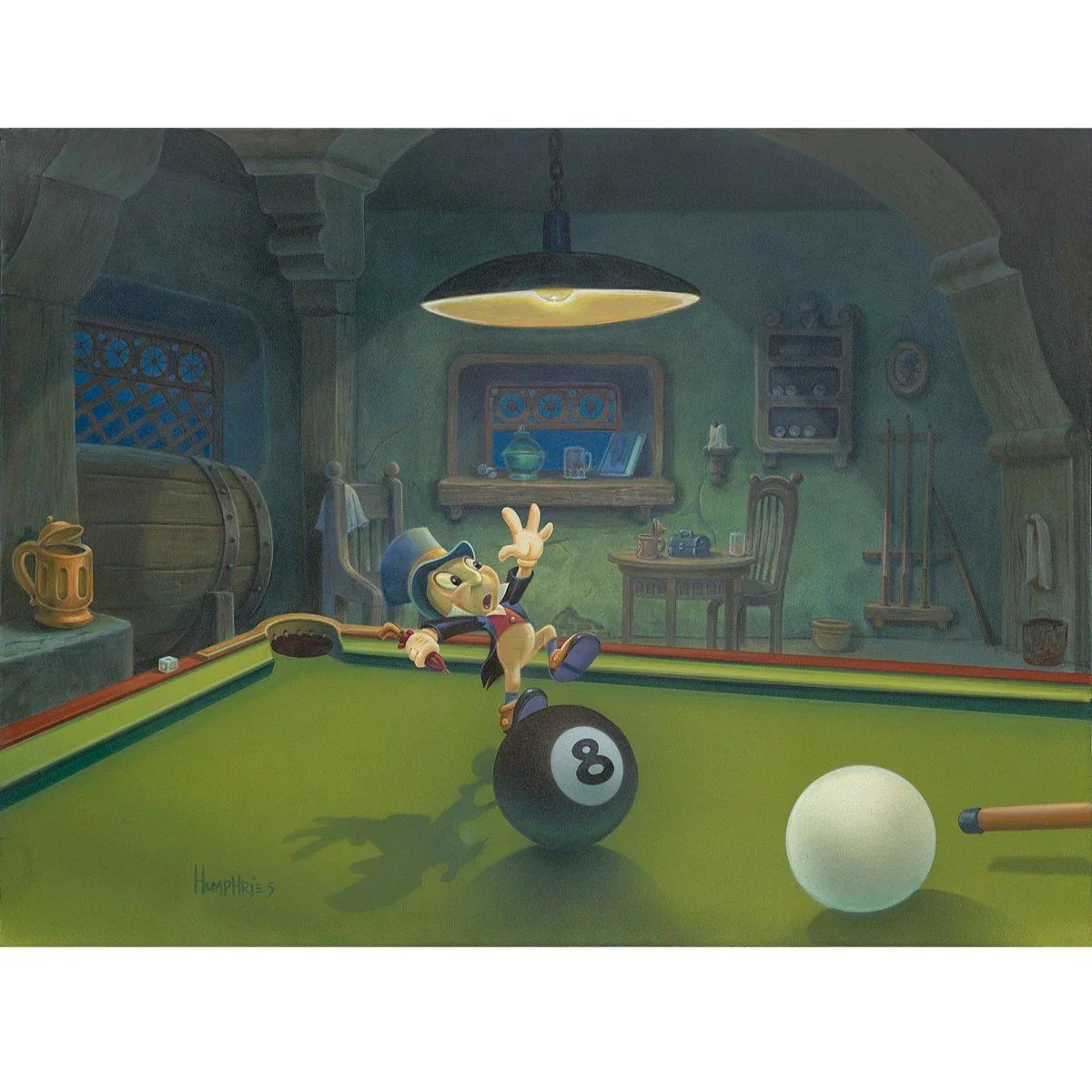 Jiminy Balances the Eight Ball by Michael Humphries  Signed and Numbered Edition 2.jpg