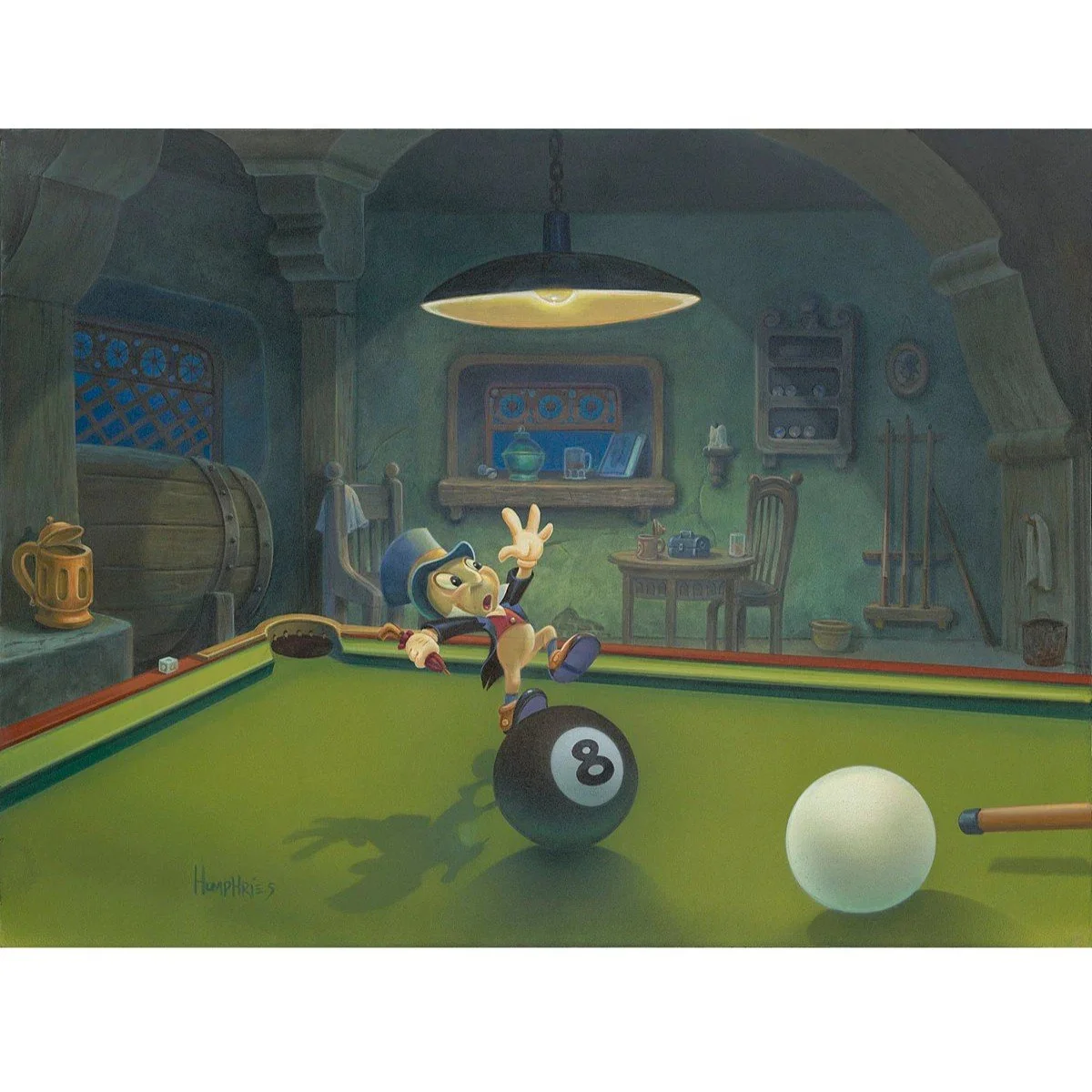 Jiminy Balances the Eight Ball by Michael Humphries  Signed and Numbered Edition 2.jpg