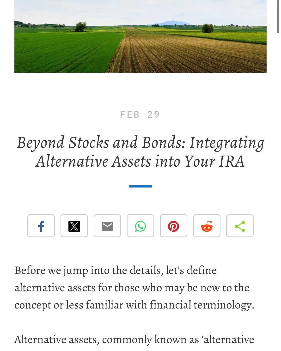 📌 Recap 2.29.24 | Beyond Stocks and Bonds: Integrating Alternative Assets into Your IRA

🪙 Remember when the spot Bitcoin ETFs launched and Wall Street went from &ldquo;it&rsquo;s a scam&rdquo; to &ldquo;let&rsquo;s file ten of them&rdquo;? Fast-fo