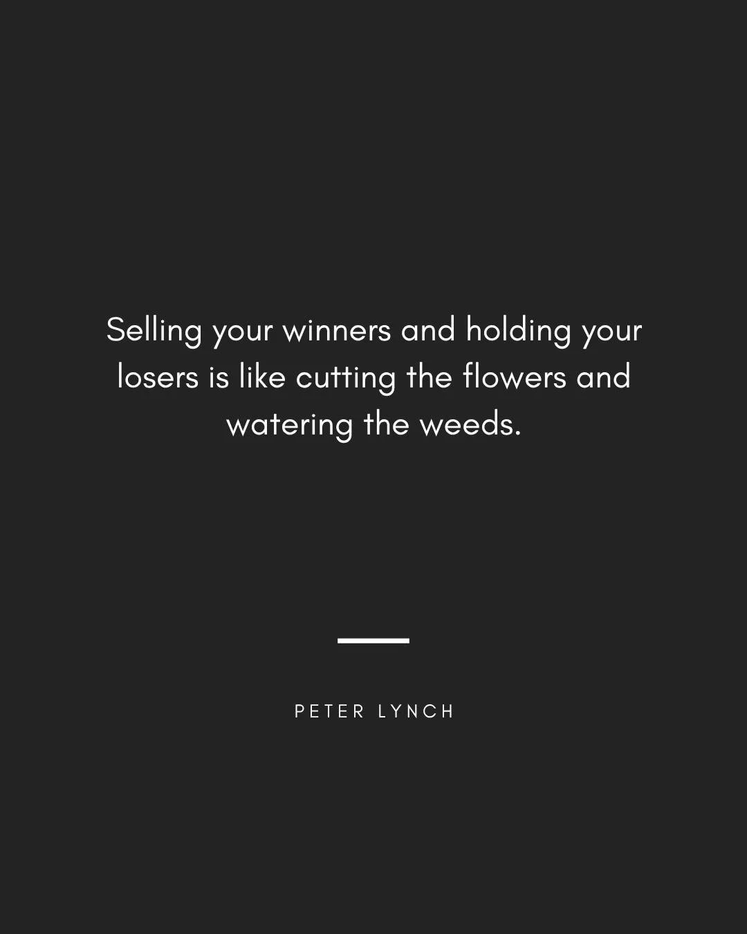 🌻 &ldquo;Selling your winners and holding your losers is like cutting the flowers and watering the weeds.&rdquo; 🌱

In trading and in life &mdash; growth comes from patience, not panic. Let your winners bloom, prune what&rsquo;s holding you back, a