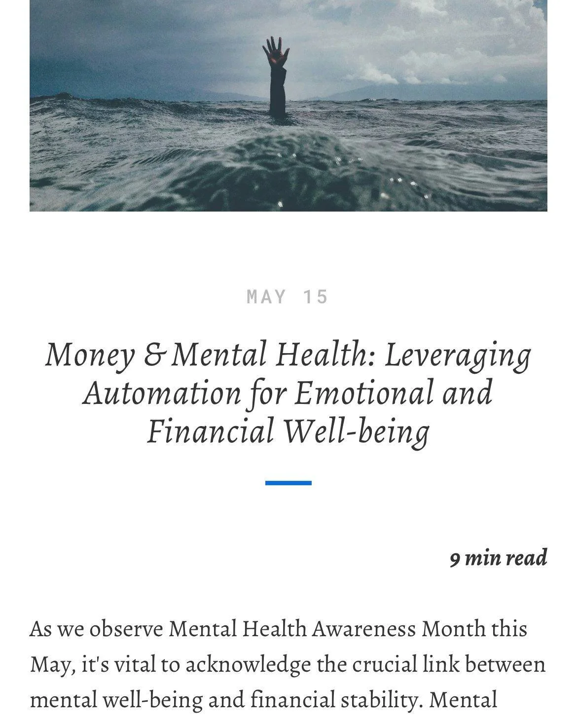 📌Recap 5.15.24 | Money &amp; Mental Health: Leveraging Automation for Emotional and Financial Well-being

🧠💰 Back in May 2024, we highlighted Mental Health Awareness Month with a focus on how financial stability and emotional well-being are deeply