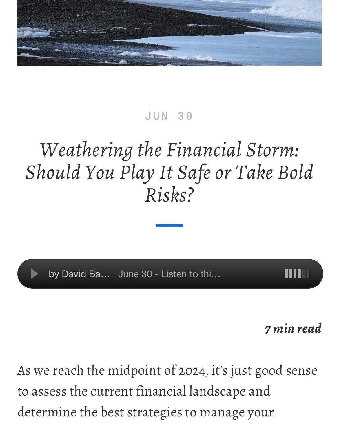 📌 Recap 6.30.24 | Weathering the Financial Storm: Should You Play It Safe or Take Bold Risks?

⏪ Looking back from today (9.27.25), Powell&rsquo;s steady hand at 5.25% rates, sticky inflation, and the geopolitical rumblings of 2024 feel like the ear