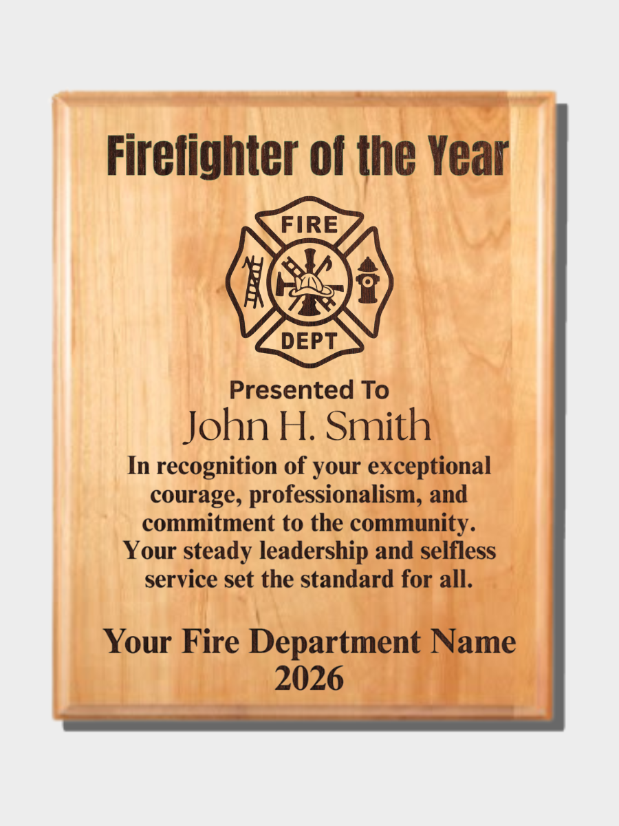 Firefighter Plaque Hardwood Plaque