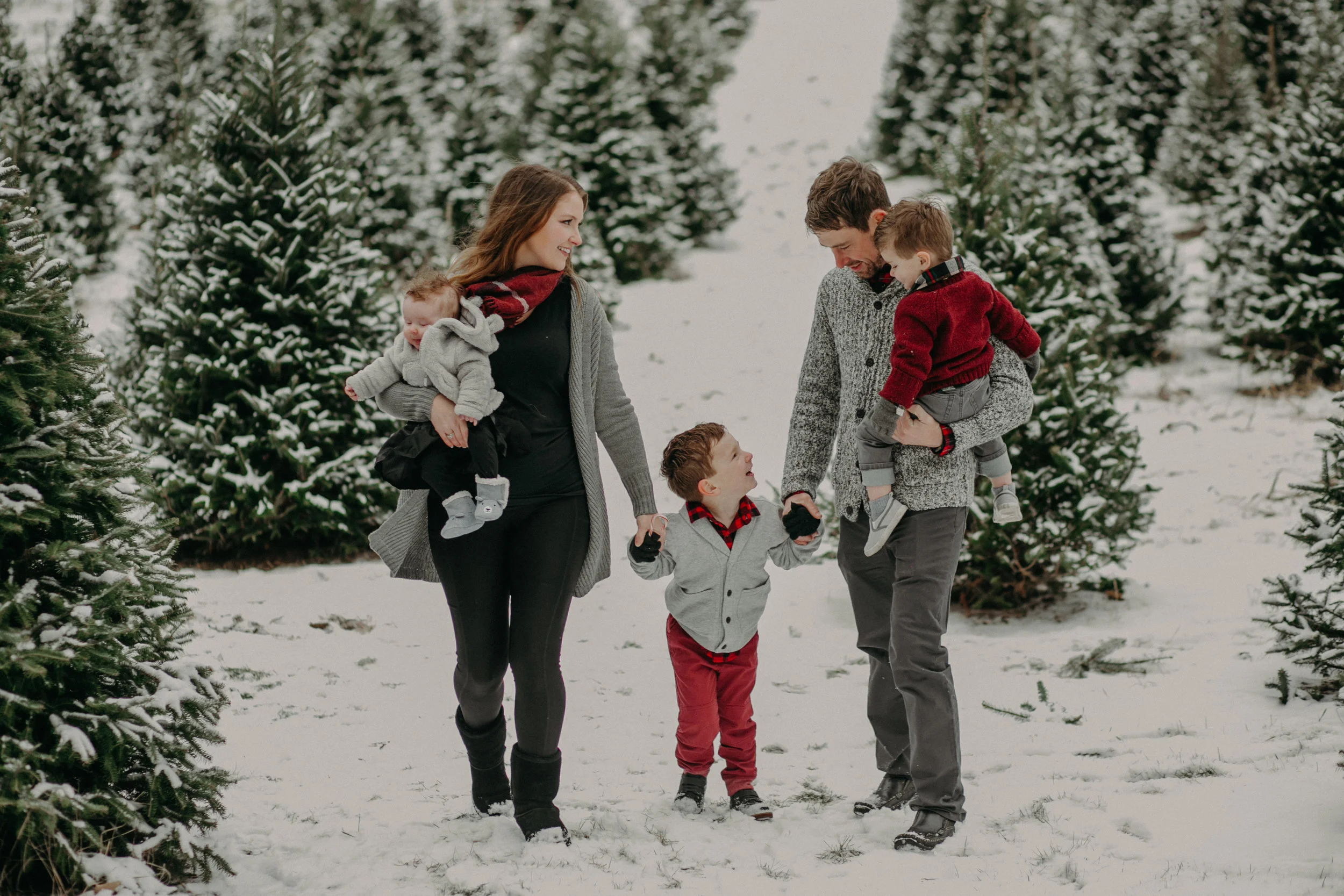 Christmas Family Portrait Session | Santa's Evergreens, Hudson WI | Western Wisconsin Family Photographer