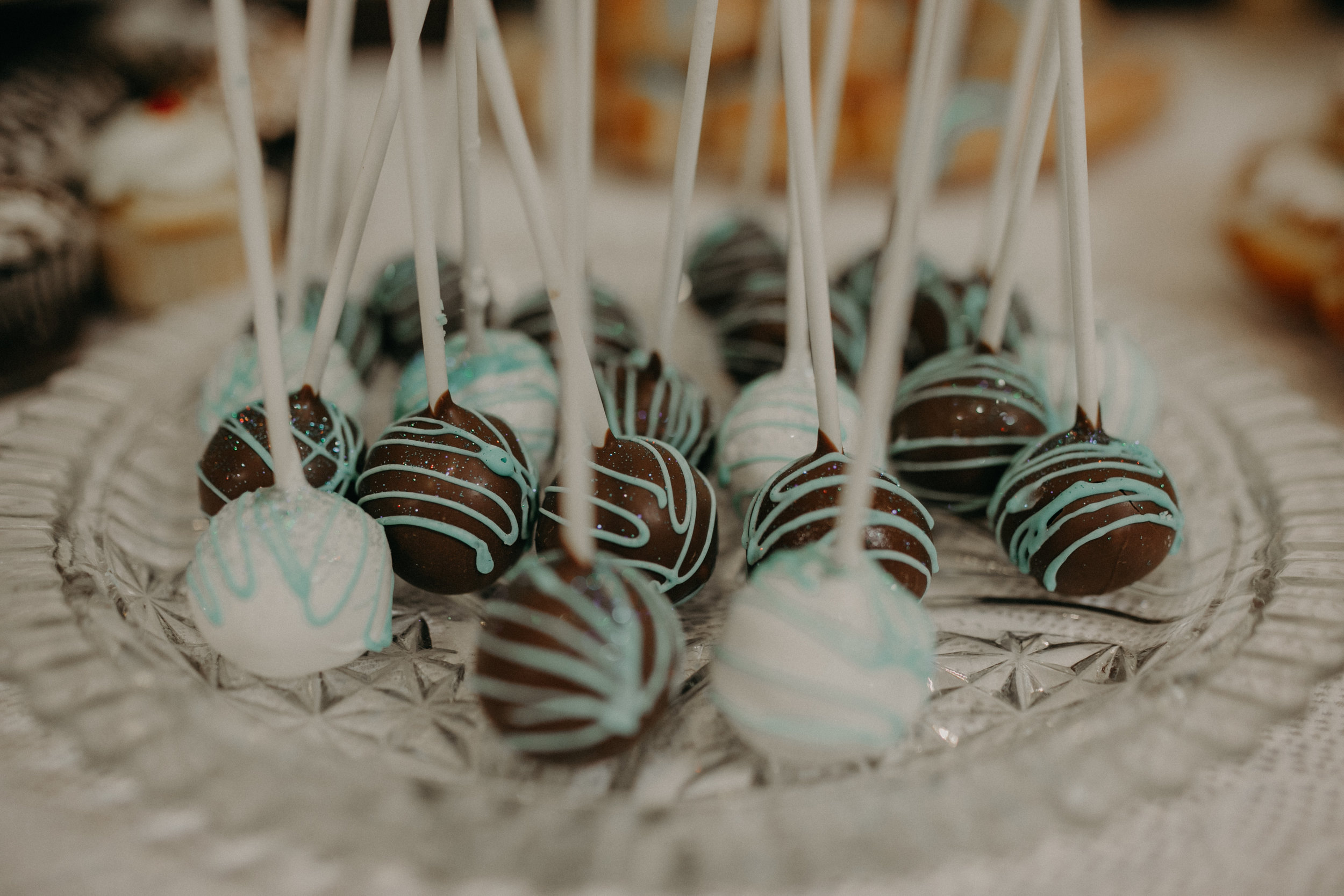 cake pops at Lenz wedding at Eagles Club in Marshfield WI