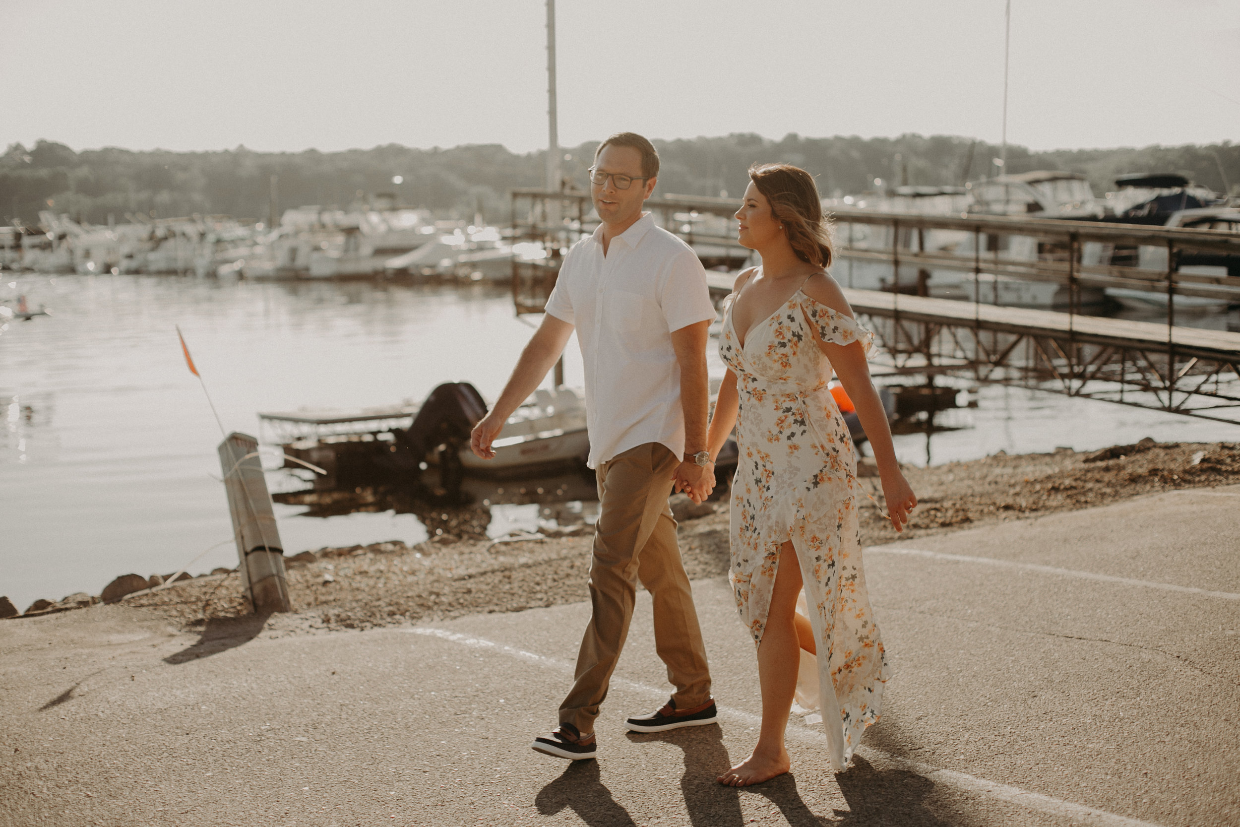  a sunset engagement session at the St Croix Marina 