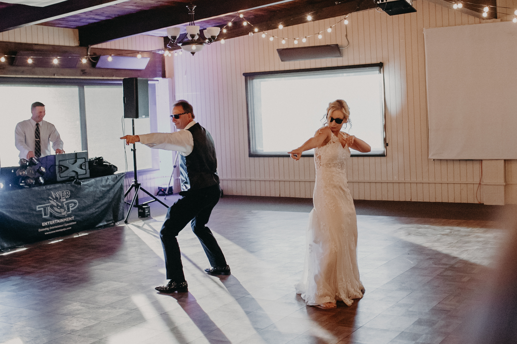 fun bride and father of the bride dance at RiverEdge in Marshfield