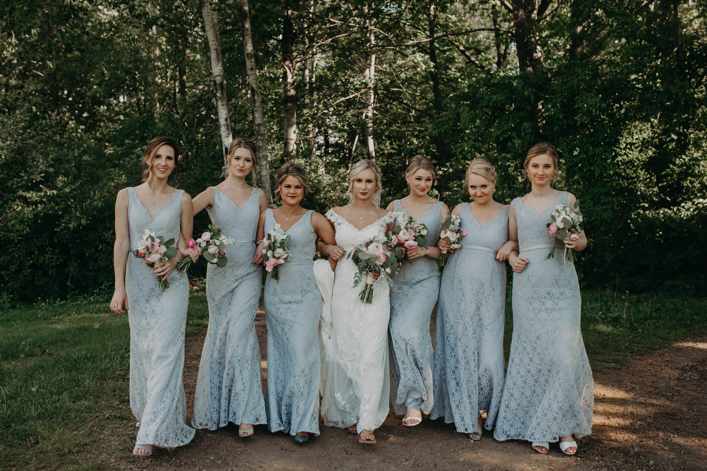  RiverEdge Golf Club wedding with beautiful girl gang in the wedding party 