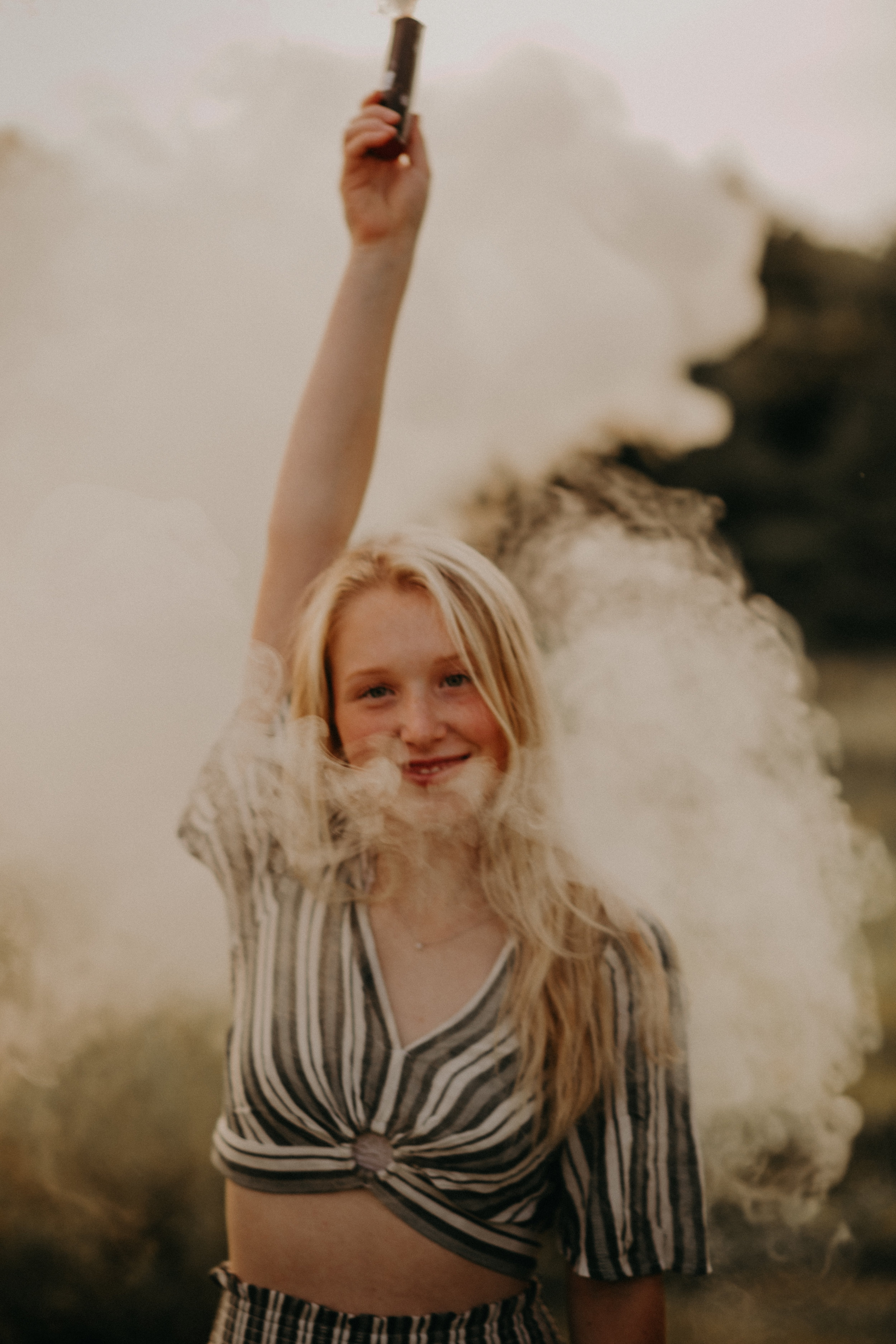 incredible smoke bomb senior photography in Hudson WI