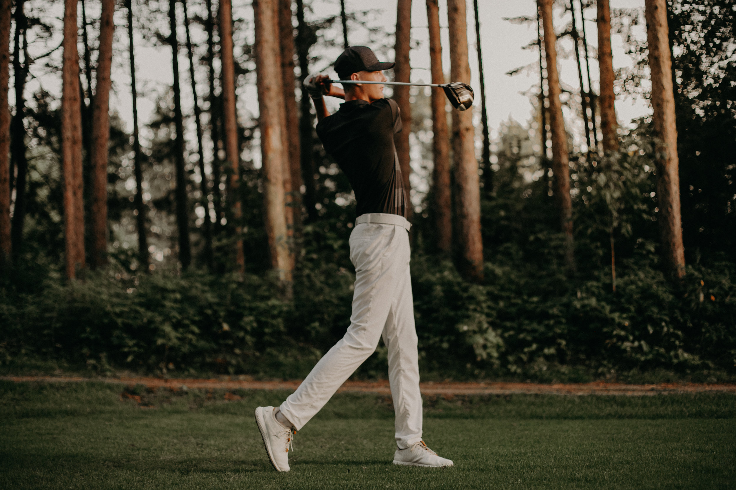Spring Valley High School senior photographer on golf course