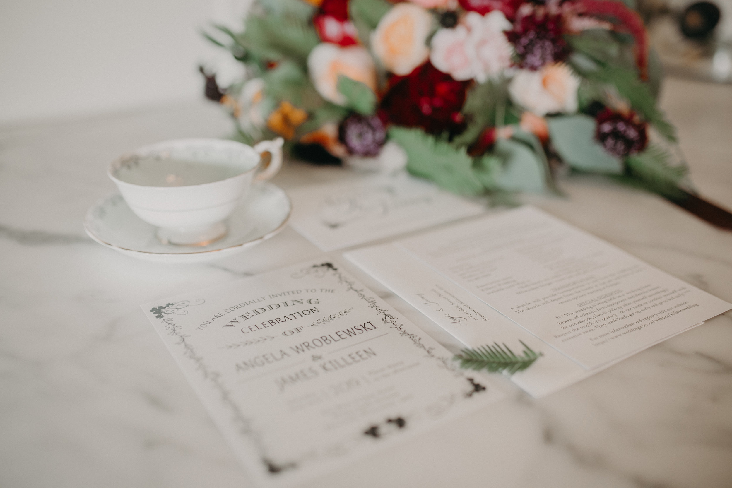 flat lay photos of Ellsworth WI irish wedding by Andrea Wagner Photography
