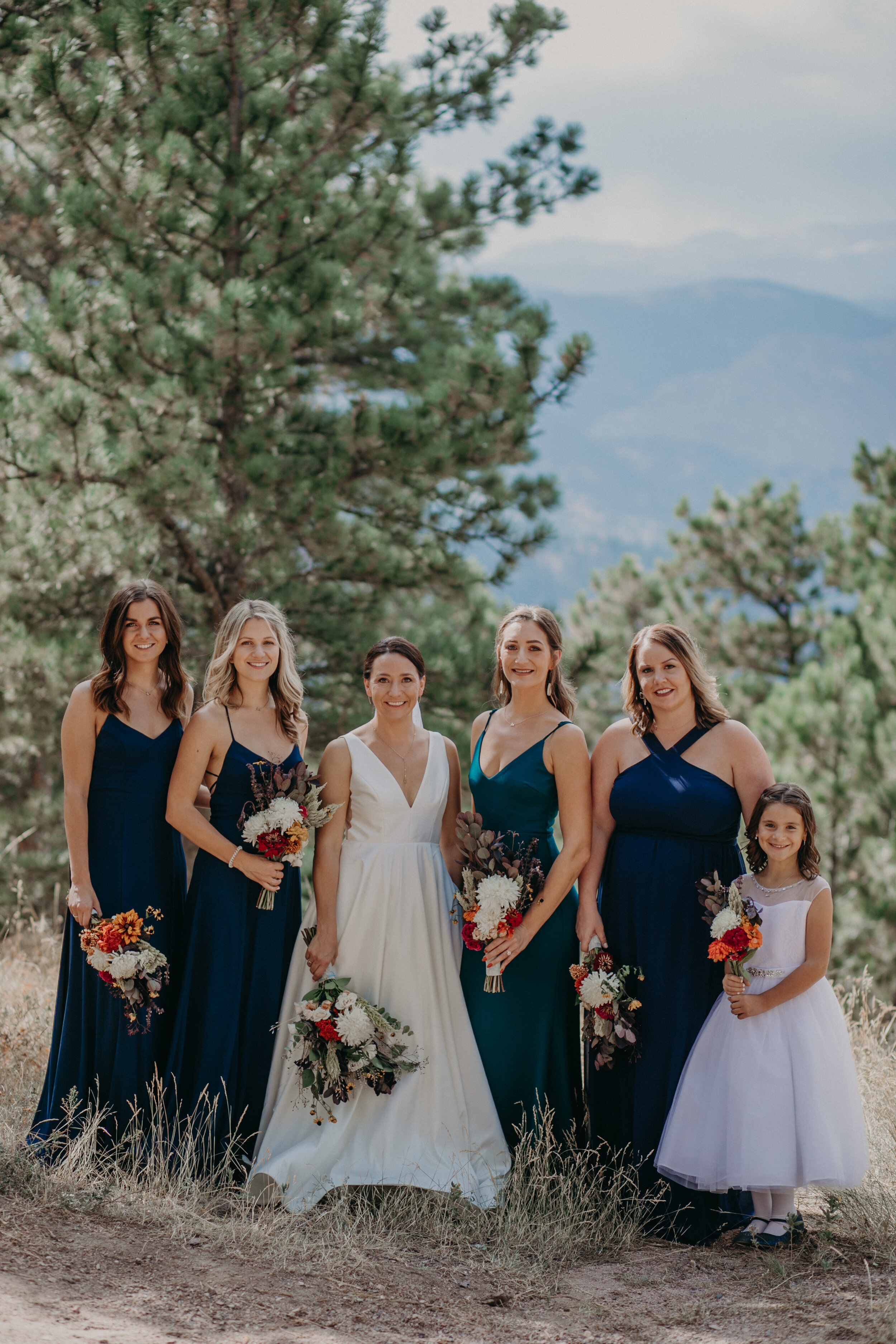  bridal party photos on Flagstaff Mountain in Boulder CO 