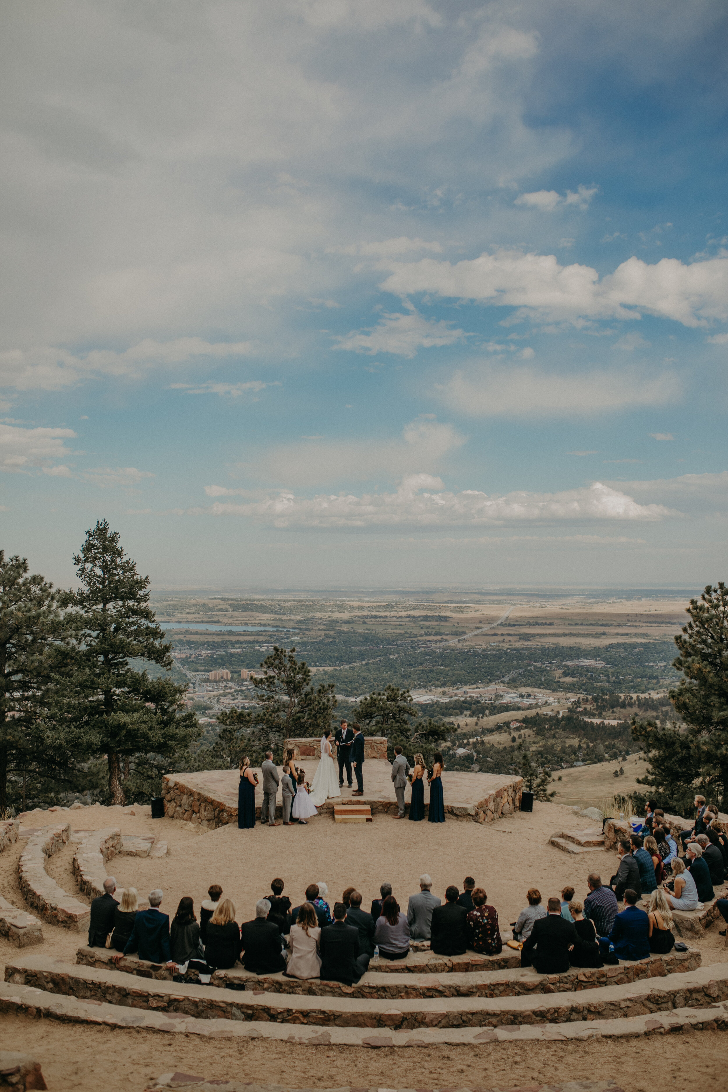  crisp fall day on Flagstaff Mountain for a wedding ceremony 