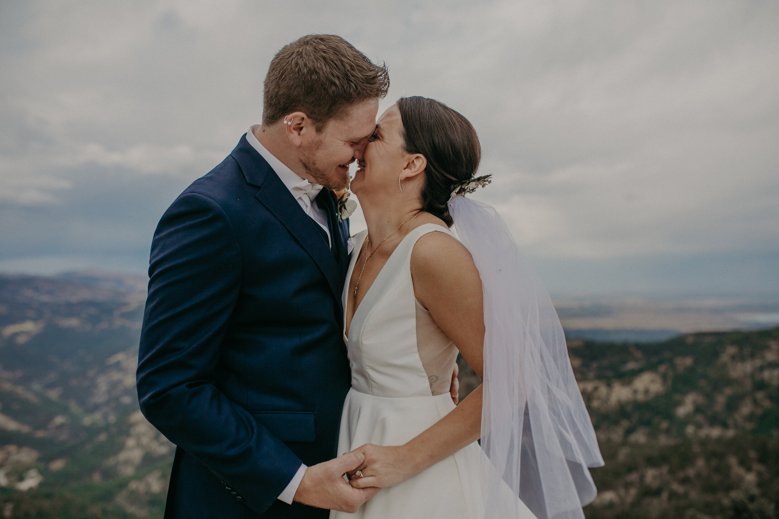  adorable wedding couple in love after their wedding at Lost Gulch in Boulder CO 