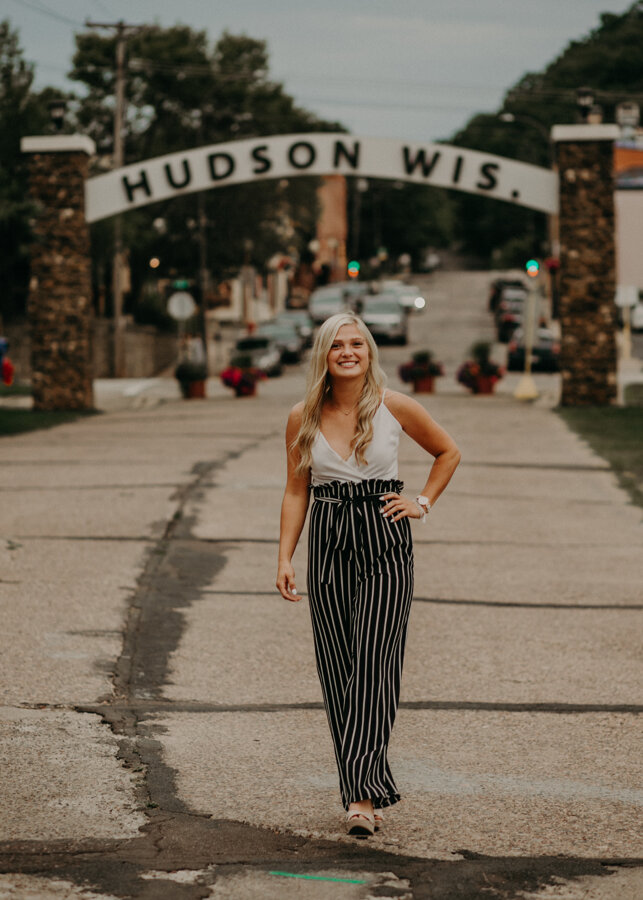  the best senior photo locations occur in downtown Hudson WI 