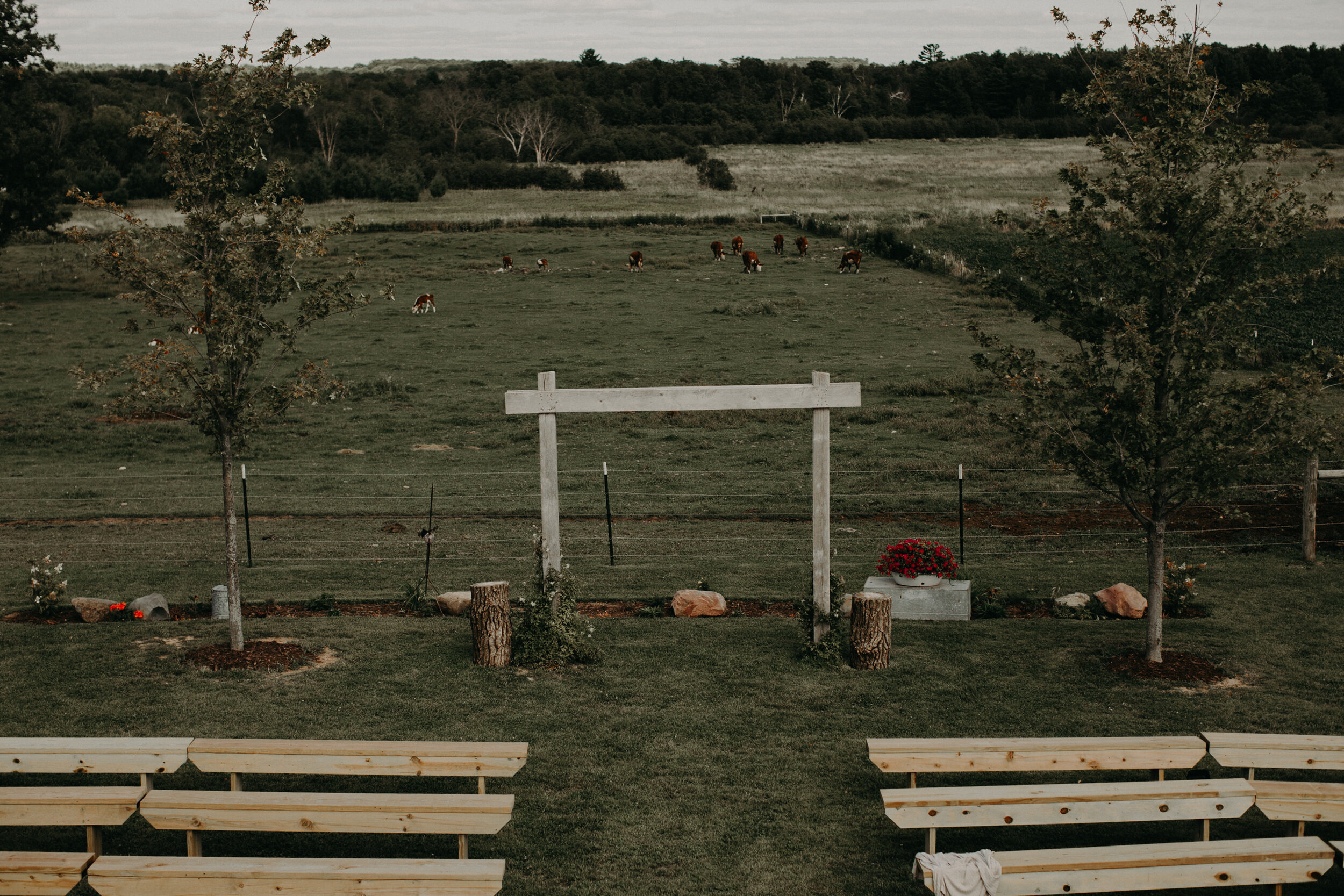  The Mumm Barn outdoor ceremony area captured by Andrea Wagner Photography 