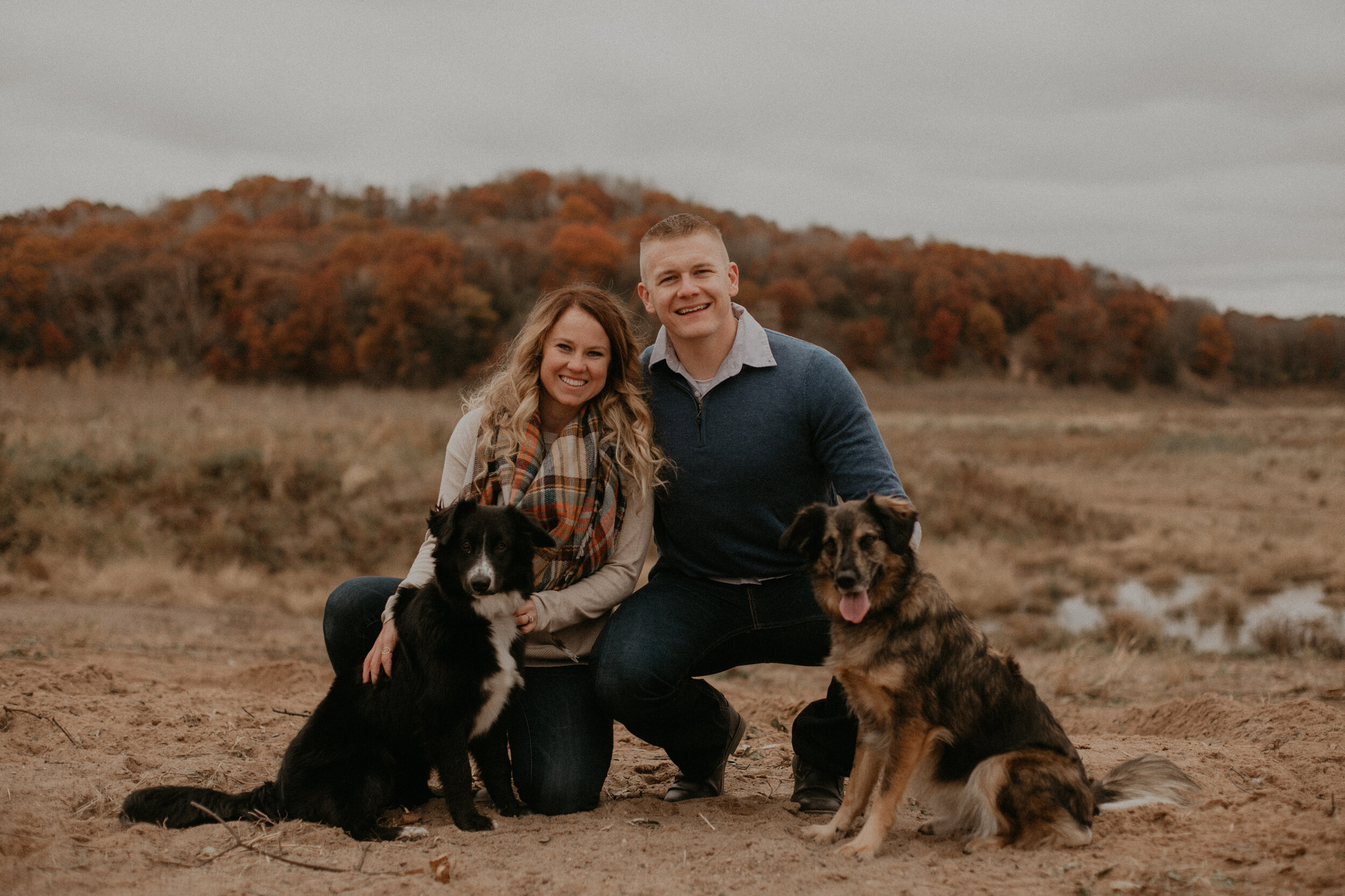  Willow River State Park Engagement Session. Hudson, Wisconsin. Fall Engagement Session. Couple Photos. Adventurous Couple. Adventurous Engagement Session. Wedding Photographer. Engagement Photographer. Engagement Session with Dogs Included. 