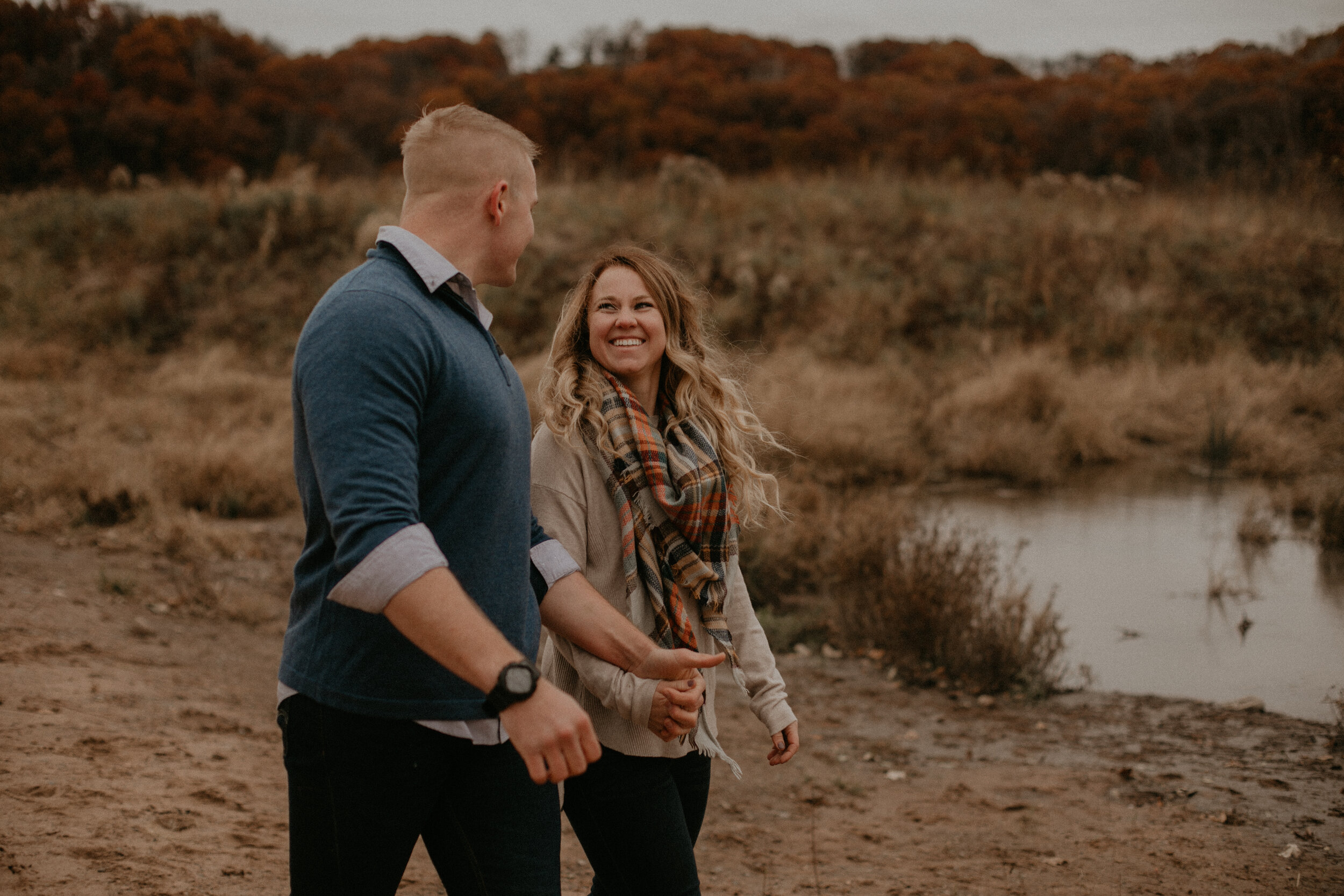  Willow River State Park Engagement Session. Hudson, Wisconsin. Fall Engagement Session. Couple Photos. Adventurous Couple. Adventurous Engagement Session. Wedding Photographer. Engagement Photographer.  