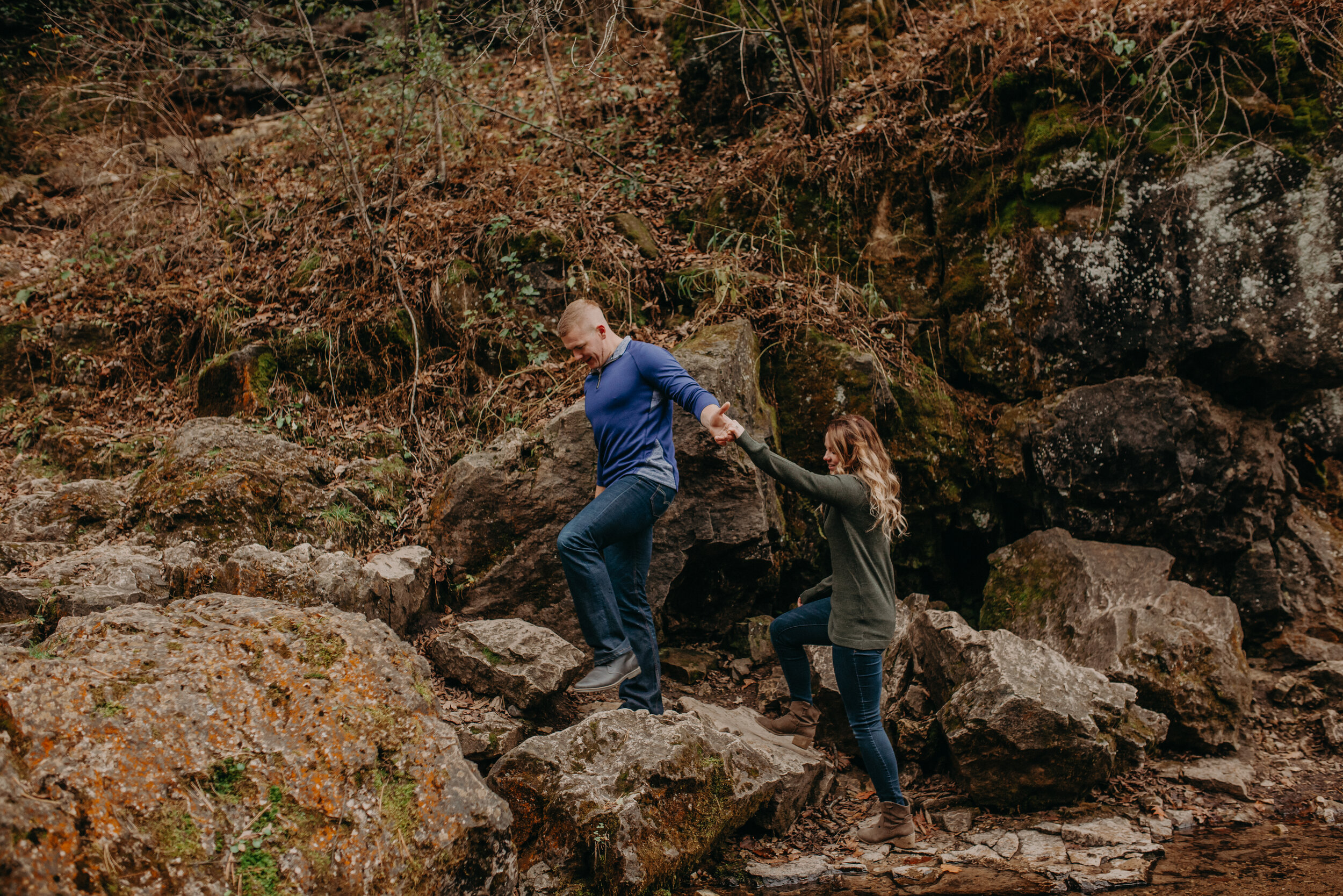  Willow River State Park Engagement Session. Hudson, Wisconsin. Fall Engagement Session. Couple Photos. Adventurous Couple. Adventurous Engagement Session. Wedding Photographer. Engagement Photographer. 