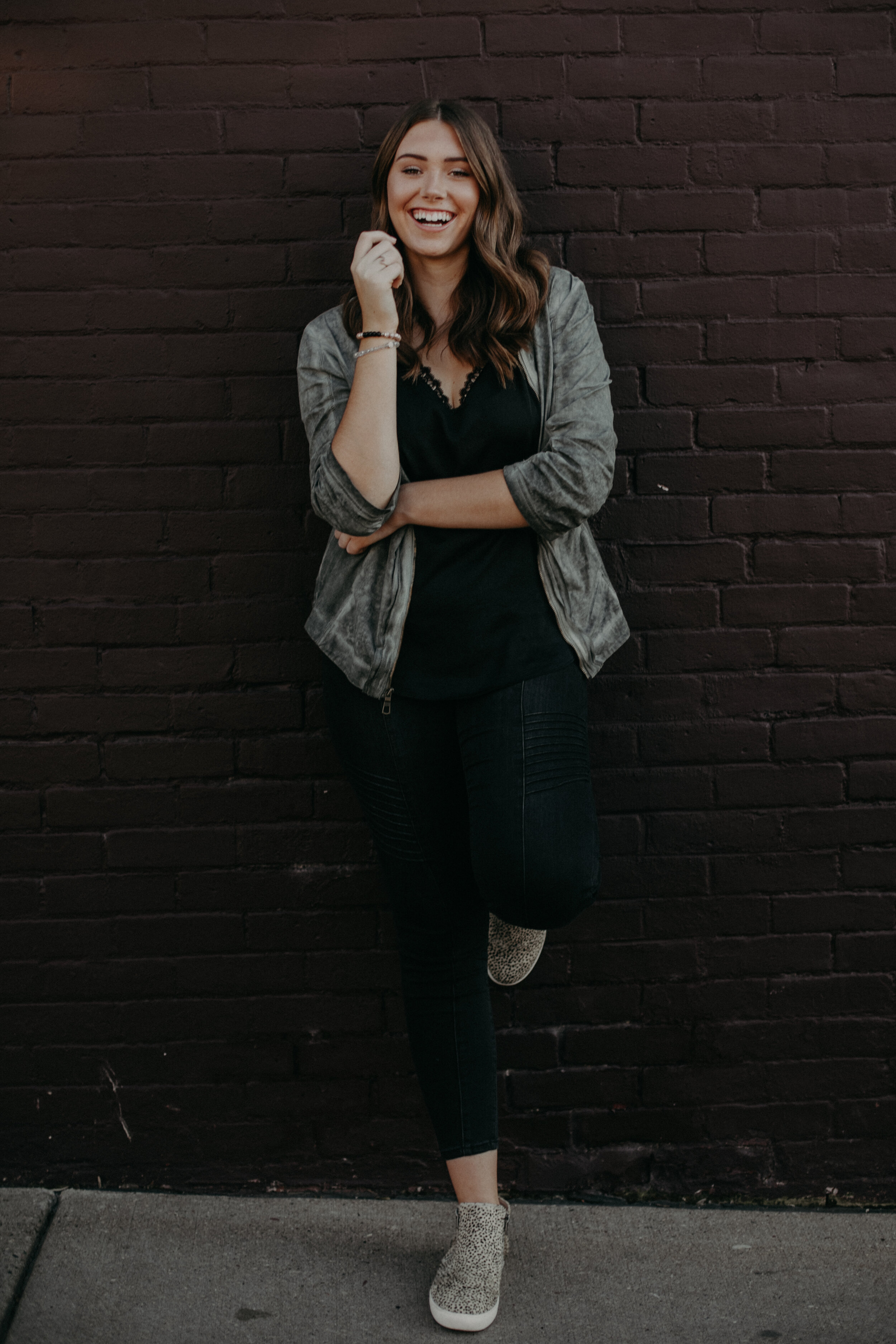  Pepperfest queen Carly laughs during her downtown Hudson WI senior photo session 