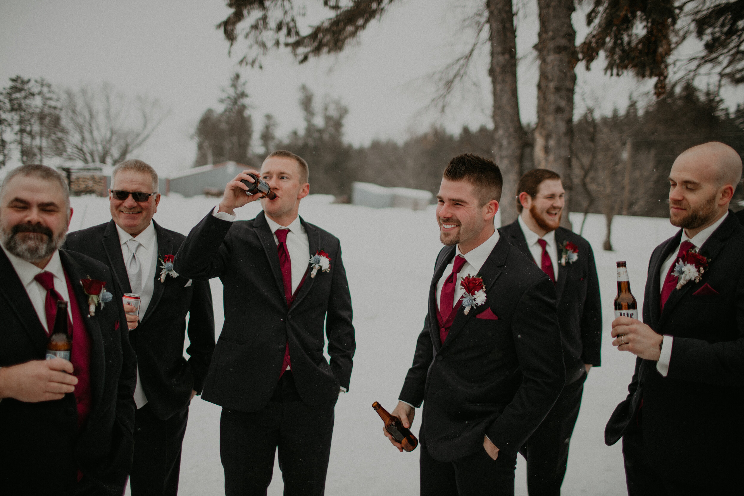 Andrea Wanger Photography cozy winter Wisconsin wedding. Perfect Wisconsin wedding in February. Elegant winter wedding groom and groomsmen. 