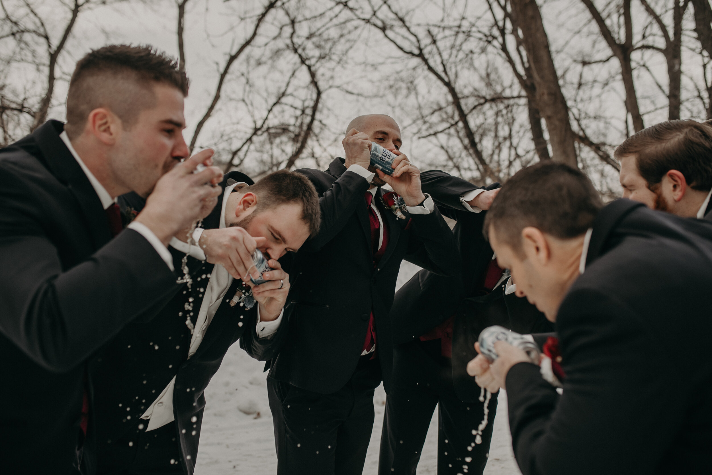  Andrea Wanger Photography cozy winter Wisconsin wedding. Perfect Wisconsin wedding in February. Elegant winter wedding groom and groomsmen. 