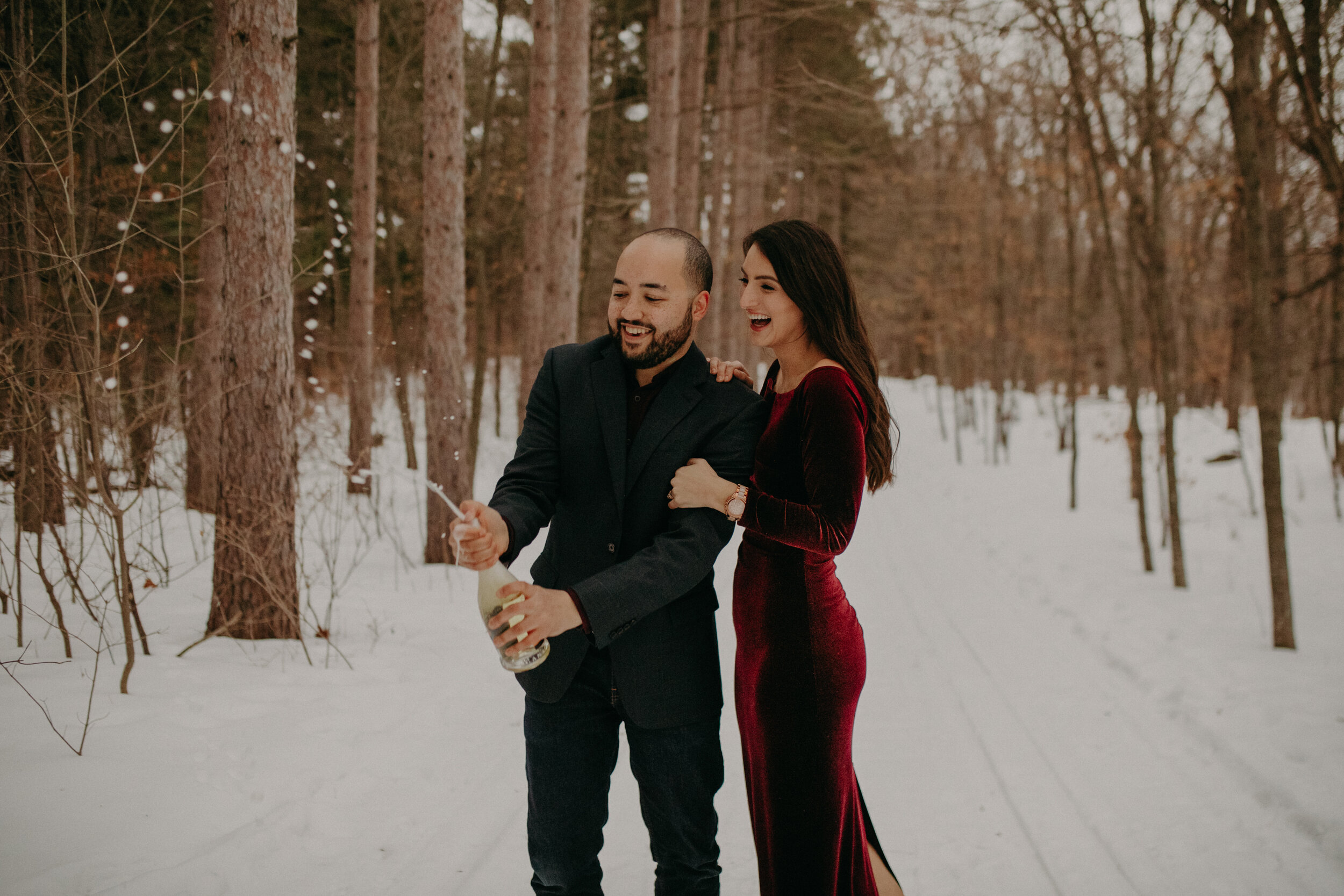 CJ + Kelly | A Snowy Romantic Engagement Session | Interstate State ...