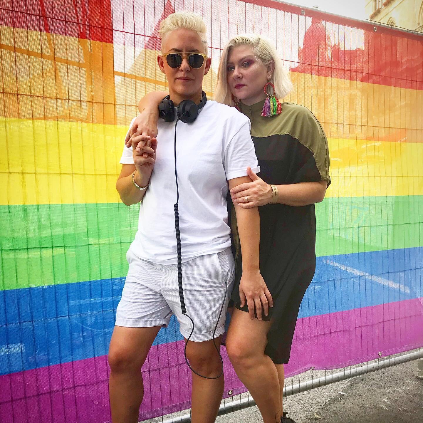 This year #pride🌈 looks a lot different! Pictured First: @mindianajones_ &amp; I right before hitting the stage @europride2019 @vienna_pride - shortly thereafter, we flew back to the US for a stacked line up of #worldpridenyc gigs &amp; parties. We 