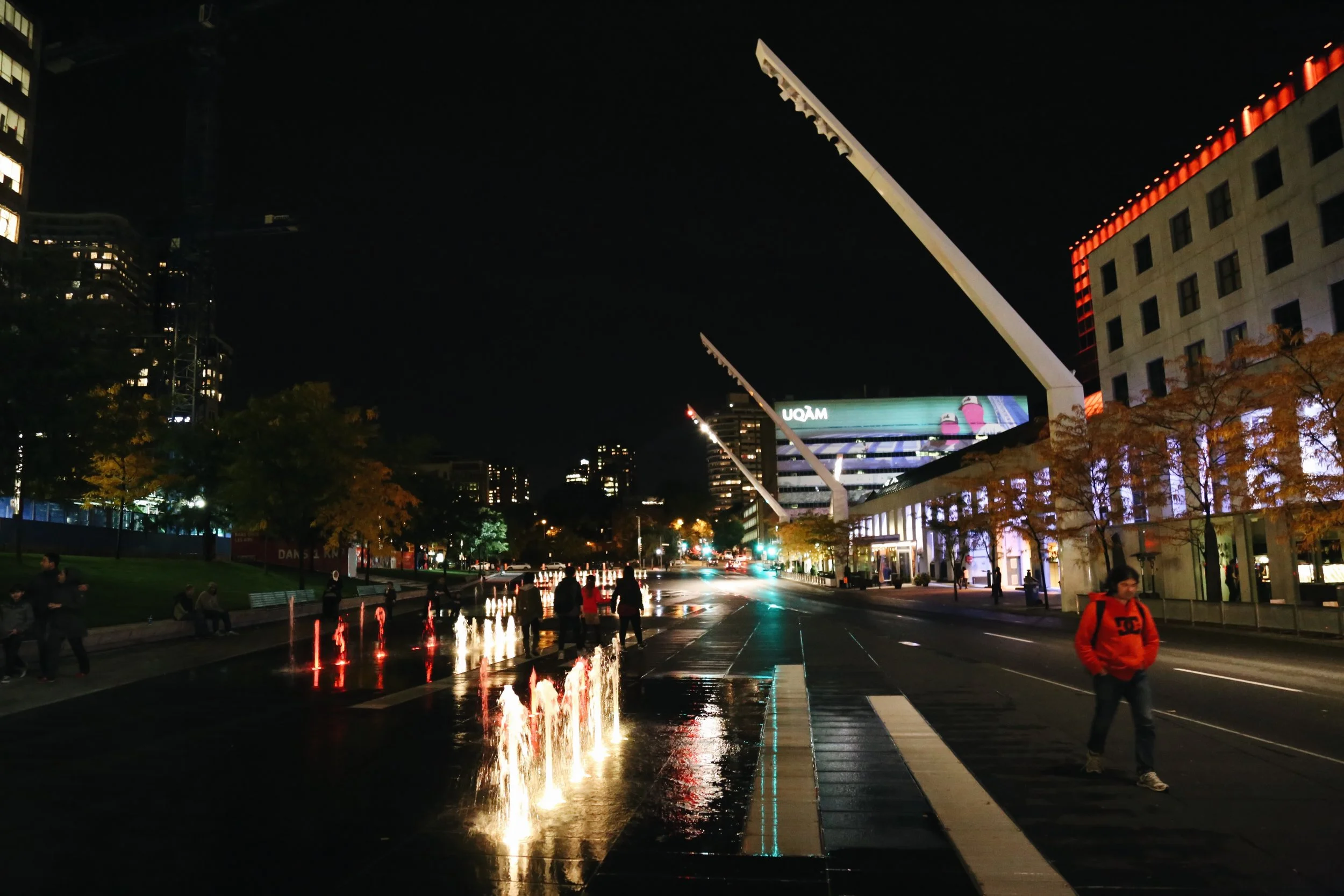 The beautiful fountains on the walk back from McGill