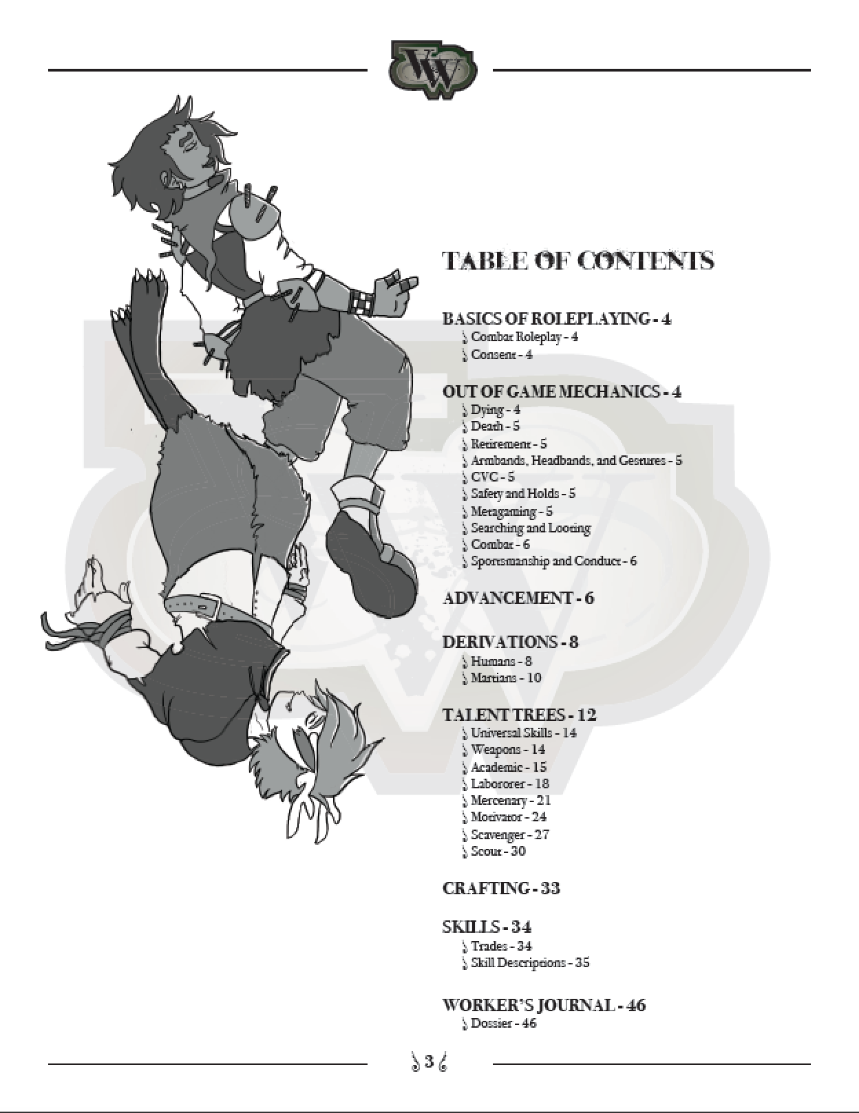 Verdant Wastes Rulebook: Table of Contents