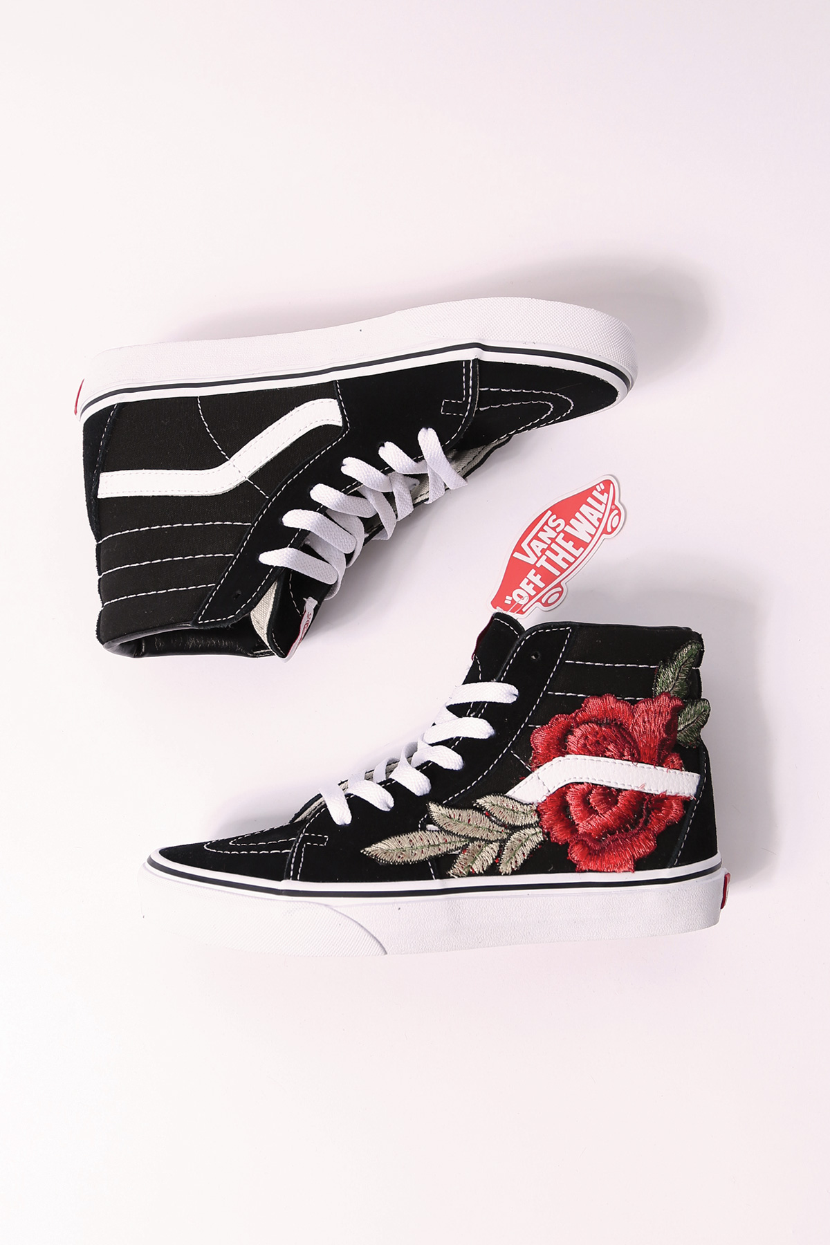 high top vans with roses