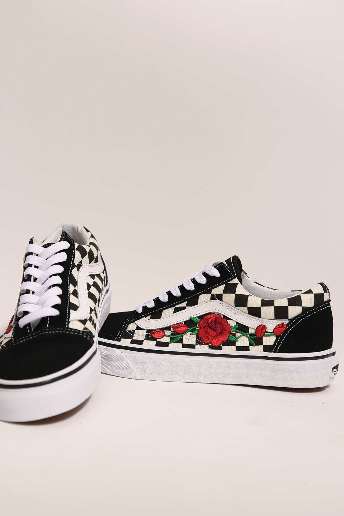 low top vans with roses