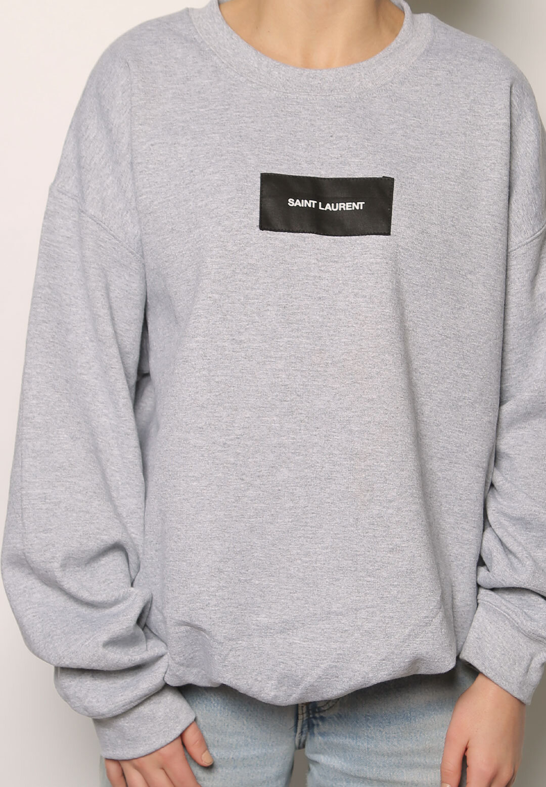 designer patch oversized crewneck sweatshirt — iamkoko.la