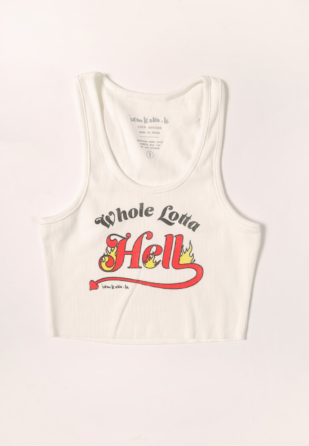 whole lotta hell: original iamkoko.la cropped tank — iamkoko.la