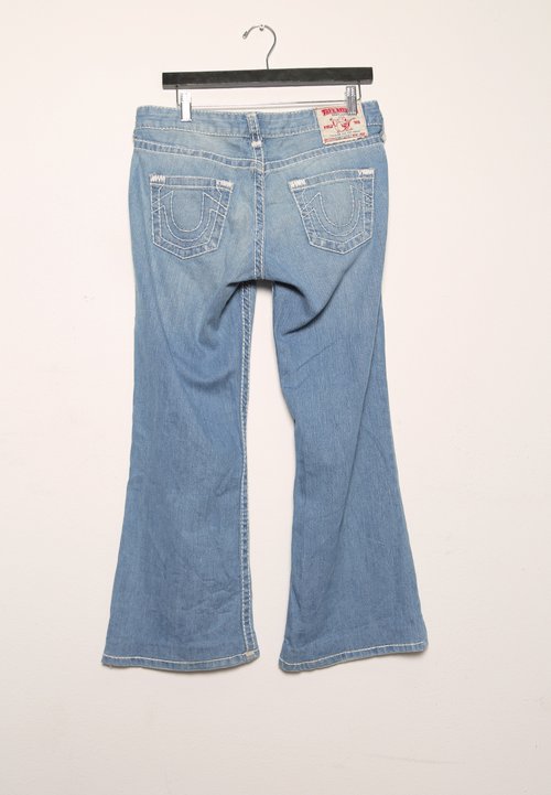 true religion light blue y2k low rise jeans- size 30 —