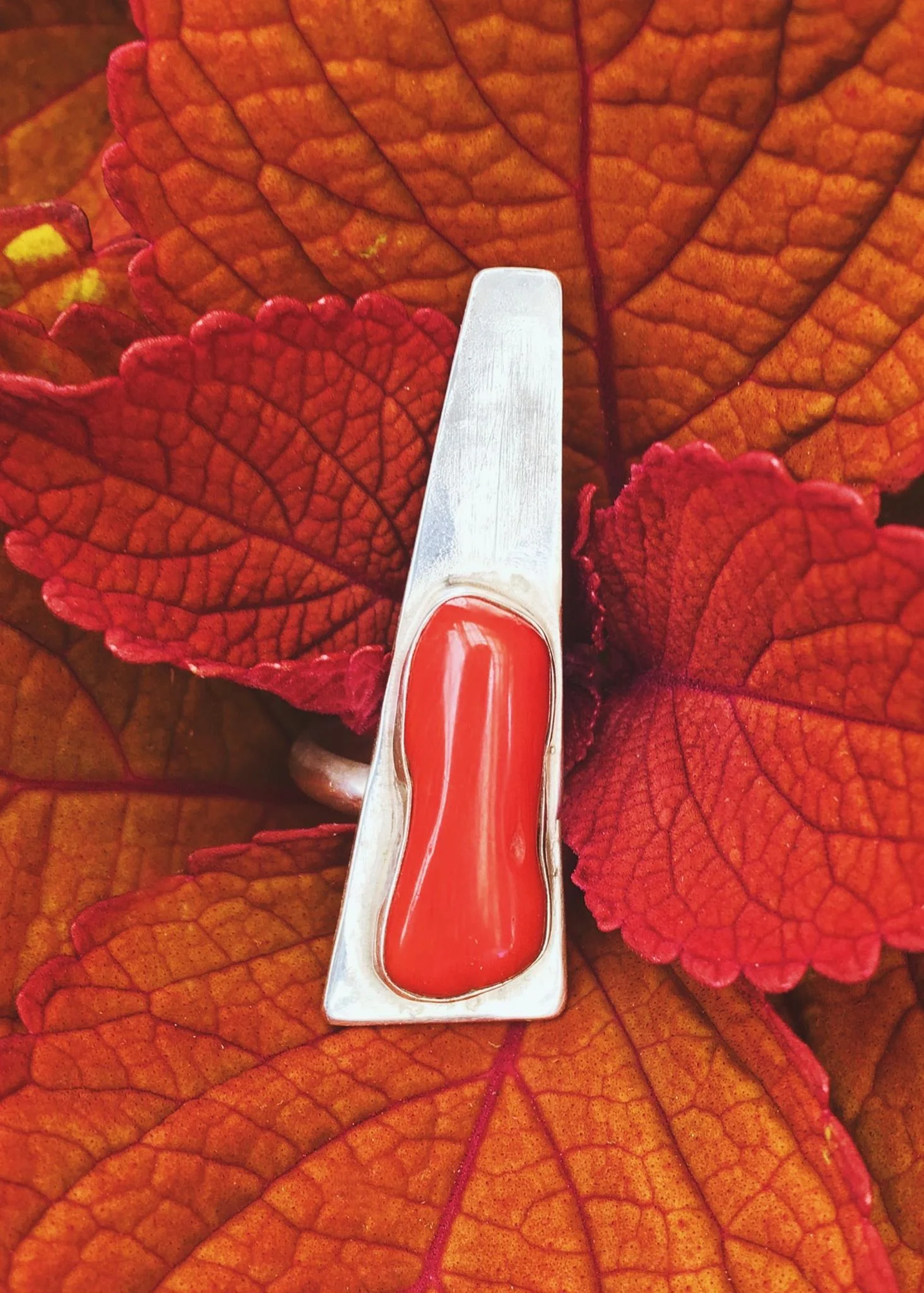 Red Coral Transformation Ring