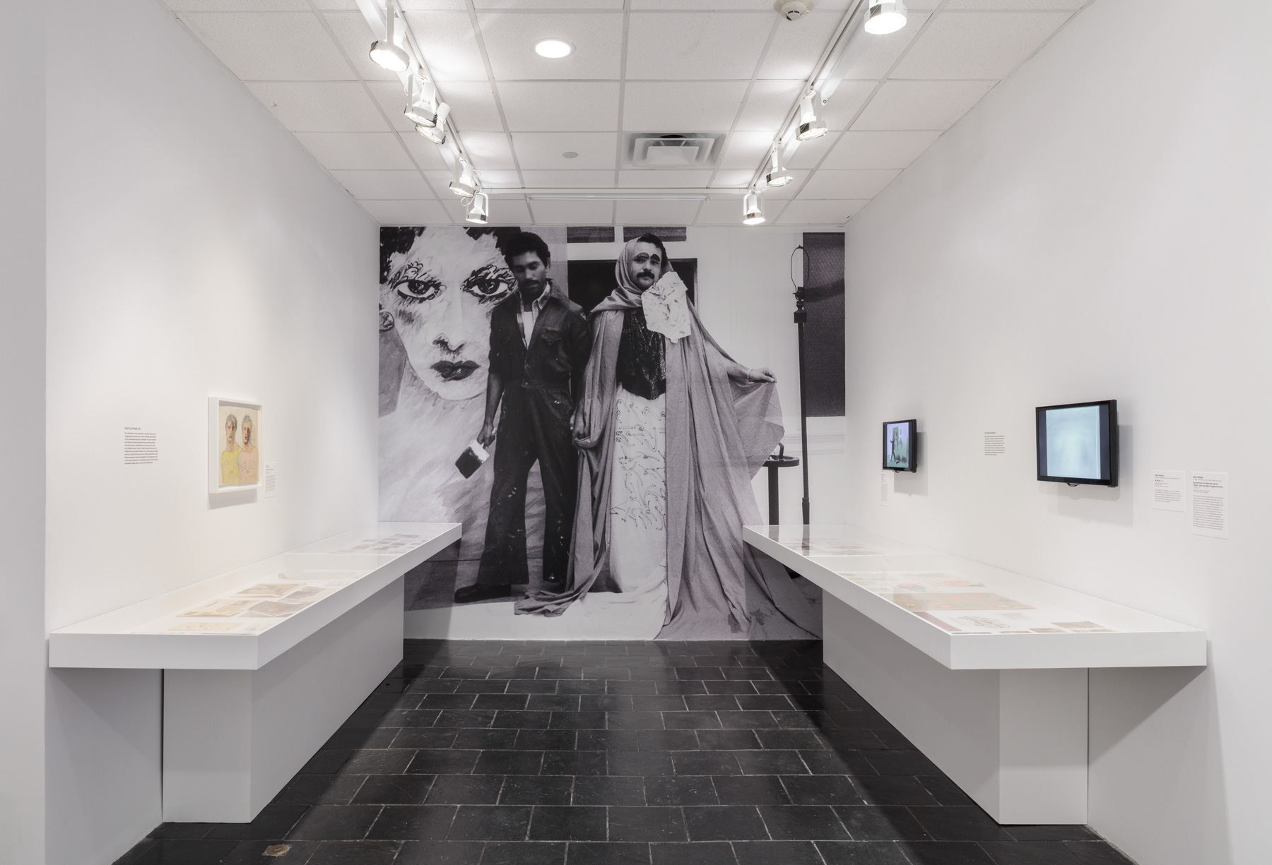  Installation view of  Axis Mundo: Queer Networks in Chicano L.A.  at the Bertha and Karl Leubsdorf Gallery. Photo by Stan Narten. 